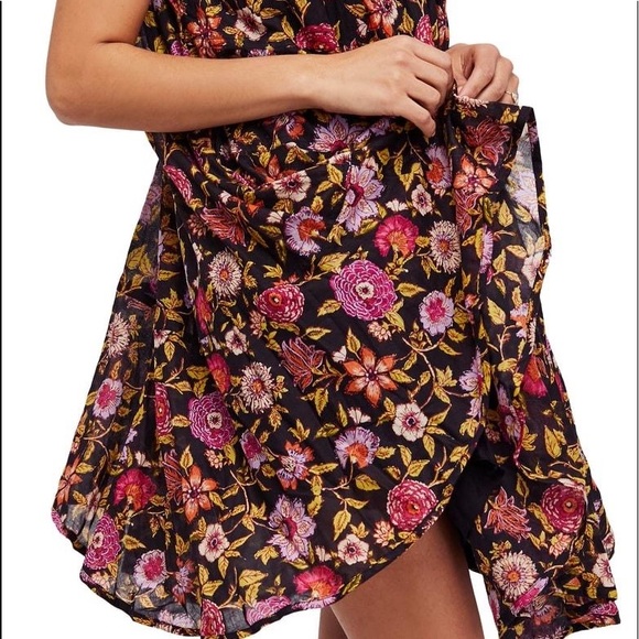 Free People Black Floral Embroidered Tunic Dress - Picture 4 of 5